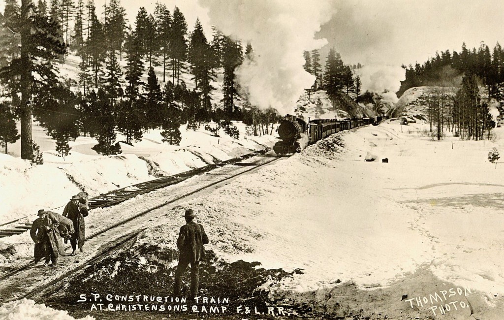 Construction train in the Susan River Canyon.