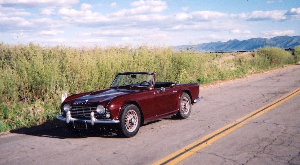The 1964 TR4 Triumph at Tanner Ranch, Honey Lake Valley Valley, 2004.