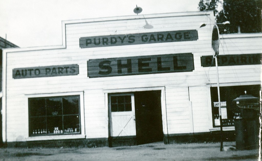 Purdy's Garage, date unknown. Courtesy of Margaret Purdy