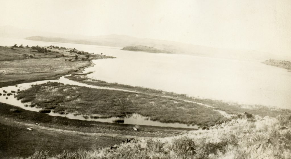 The north shore of Eagle Lake, 1920, where Udell proposed to build a dam. Courtesy of Lola L. Tanner