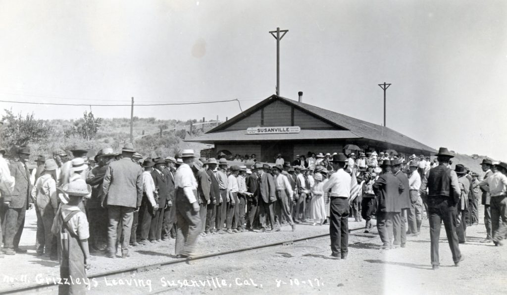 The send off at the Susanville Depot. Courtesy of Lola L. Tanner